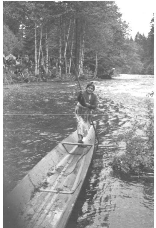 Sauk-Suiattle member Marha Tommy fishing